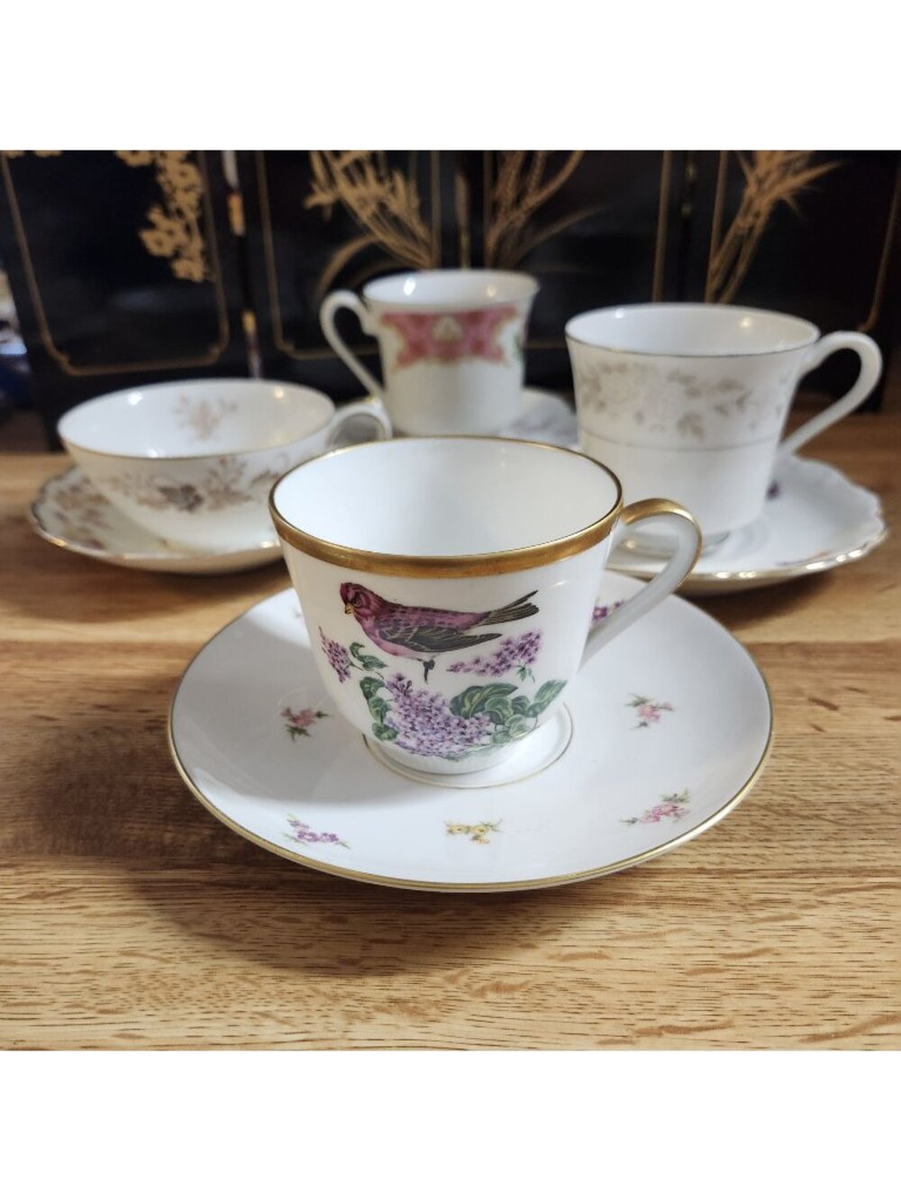 Mismatched China Tea Cups & Saucers Tea Party 4 Sets